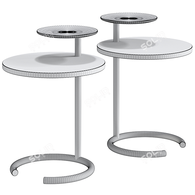 Sleek Acute Side Table 3D model image 3