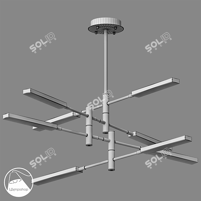 Elegant Poless Chandelier: 4/6/8 Light Sizes 3D model image 2