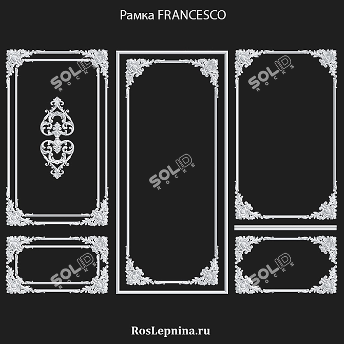 Elegant FRANCESCO Frame Set by RosLepnina 3D model image 1