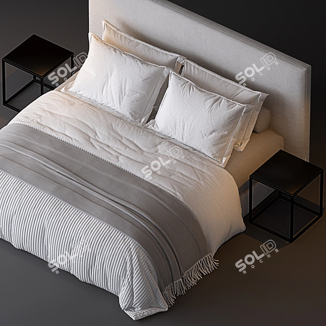 Sullivan Fabric Platform Bed 3D model image 3