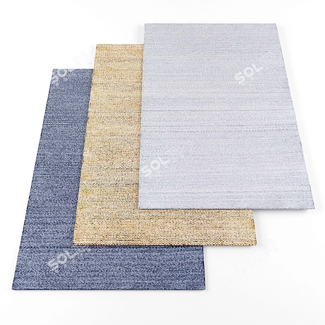 High-Resolution Rugs Bundle - 5 Textures 3D model image 1