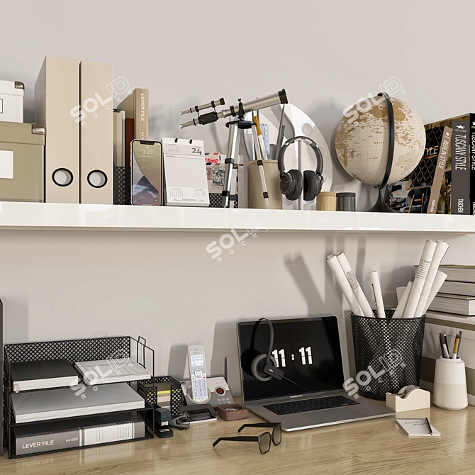 Modern Office Furniture Set 3D model image 3