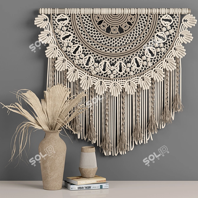 Bohemian Bliss Macrame Set 3D model image 1