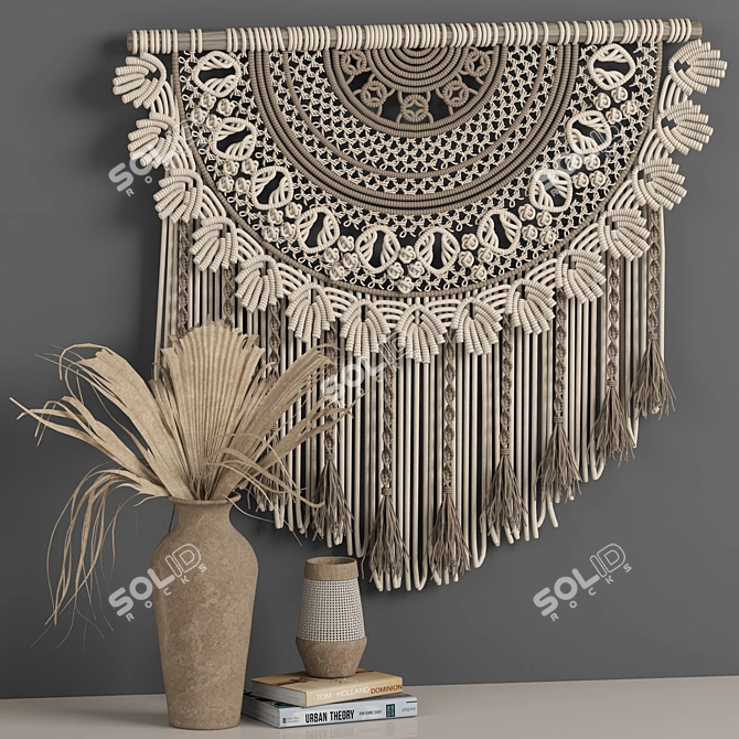 Bohemian Bliss Macrame Set 3D model image 2