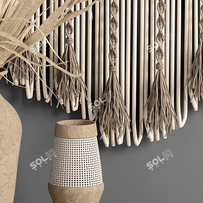 Bohemian Bliss Macrame Set 3D model image 3