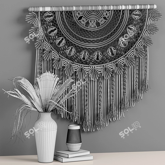 Bohemian Bliss Macrame Set 3D model image 4