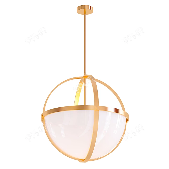 Modern Three Light Pendant 3D model image 1