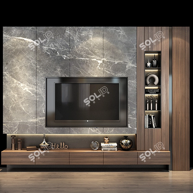 Modern TV Stand: Stylish & Functional 3D model image 1