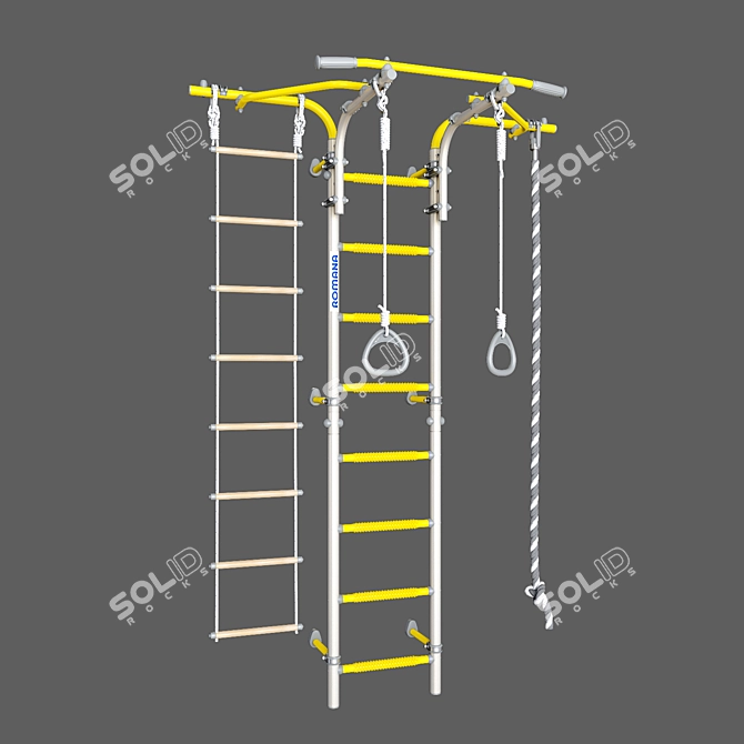 Swedish Wall ROMANA S6 Karusel: Wall-Mounted Massage Step 3D model image 1