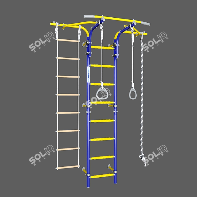 Swedish Wall ROMANA S6 Karusel: Wall-Mounted Massage Step 3D model image 3