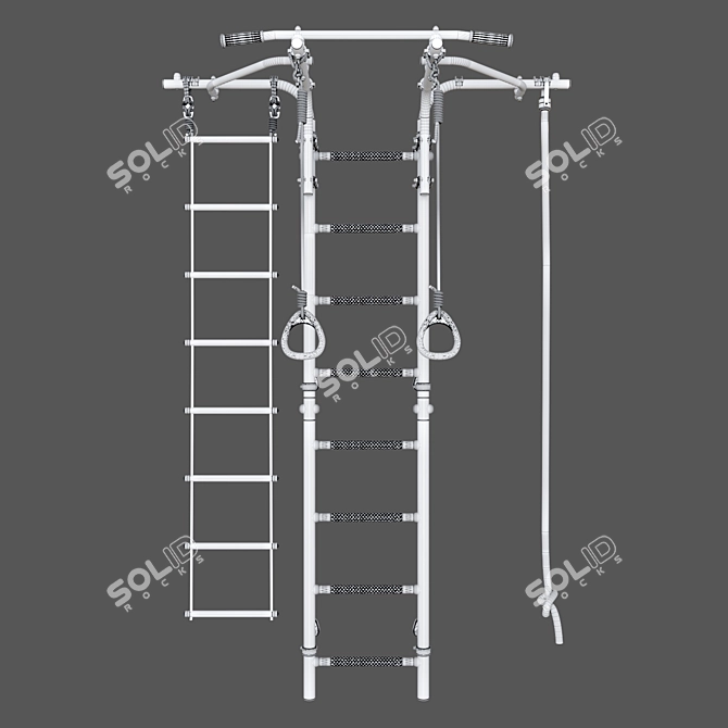 Swedish Wall ROMANA S6 Karusel: Wall-Mounted Massage Step 3D model image 6