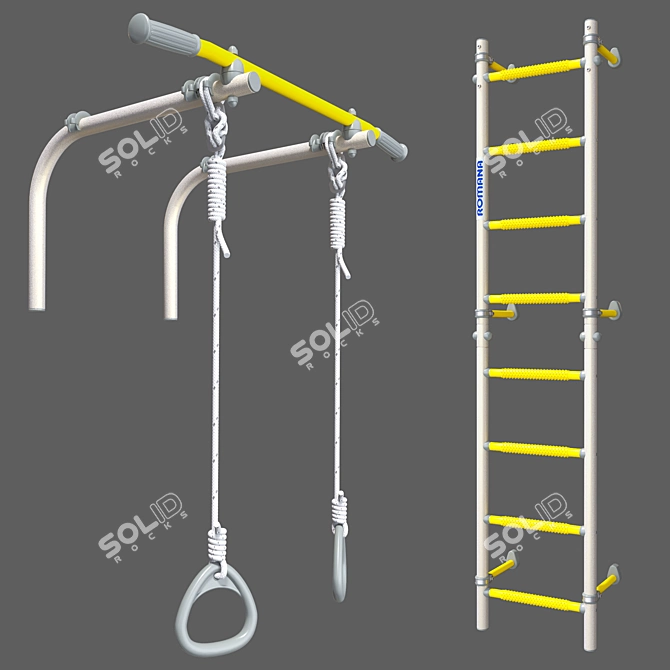 Swedish Wall ROMANA S6 Karusel: Wall-Mounted Massage Step 3D model image 7