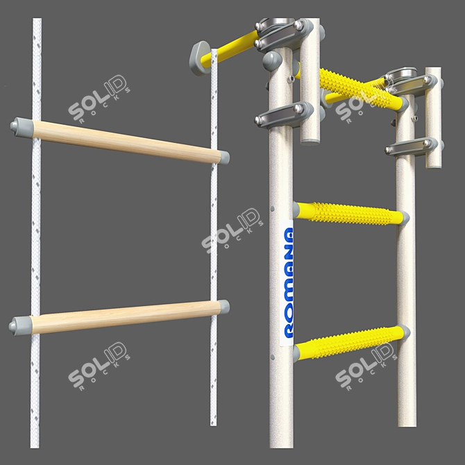 Swedish Wall ROMANA S6 Karusel: Wall-Mounted Massage Step 3D model image 8