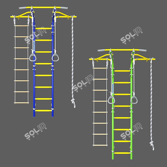 Swedish Wall ROMANA S6 Karusel: Wall-Mounted Massage Step 3D model image 9