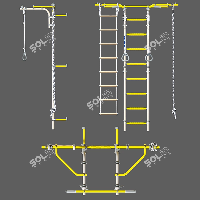 Swedish Wall ROMANA S6 Karusel: Wall-Mounted Massage Step 3D model image 10