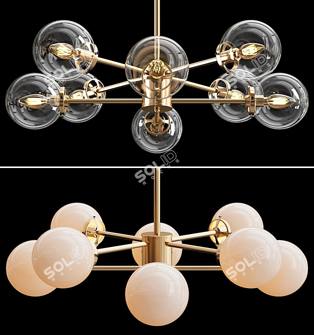 Mcree 8-Light Sputnik: Modern Linear Chandelier 3D model image 1