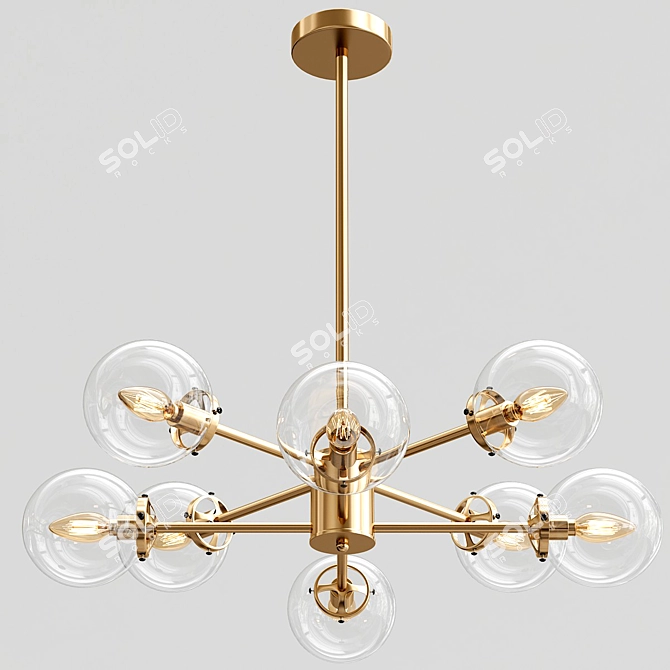 Mcree 8-Light Sputnik: Modern Linear Chandelier 3D model image 3