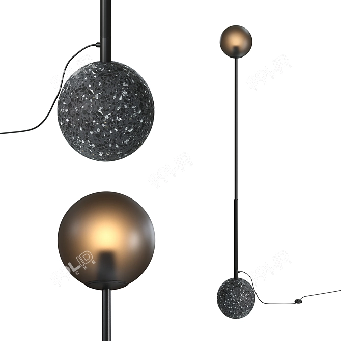 Elegant Terrazzo Floor Lamp 3D model image 3