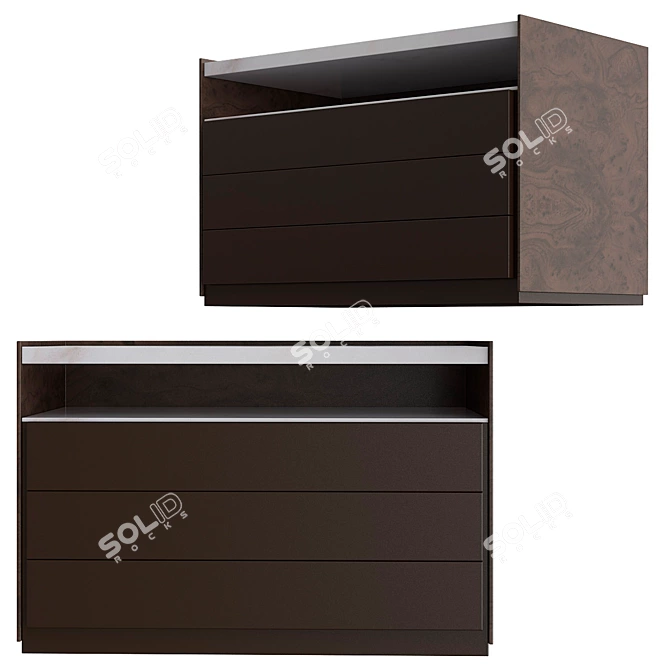 Sleek 5050 Molteni Nightstand 3D model image 2