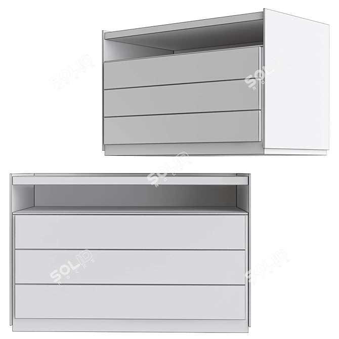 Sleek 5050 Molteni Nightstand 3D model image 4