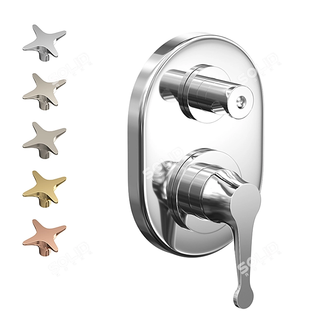 Stella 130: Wall-mounted Bath & Shower Mixer 3D model image 1