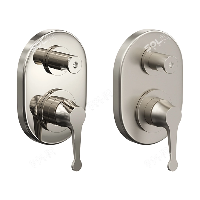 Stella 130: Wall-mounted Bath & Shower Mixer 3D model image 2