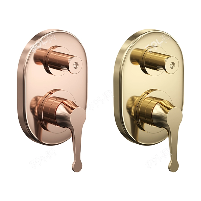 Stella 130: Wall-mounted Bath & Shower Mixer 3D model image 3