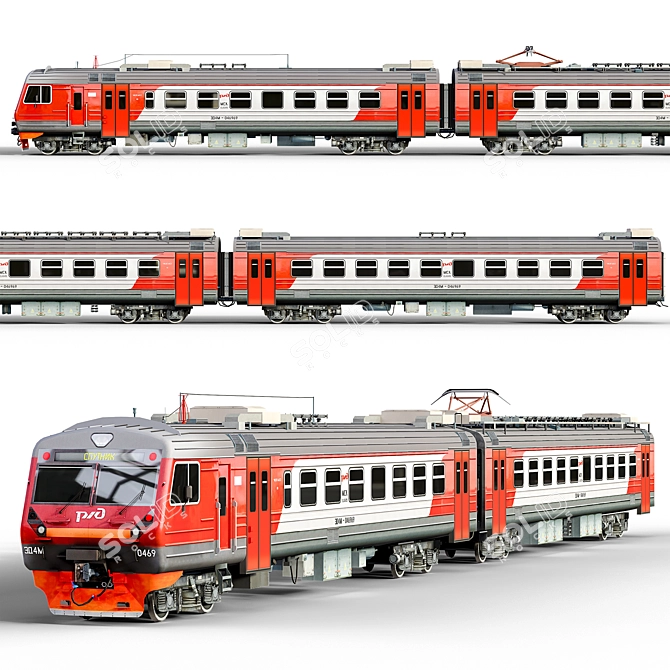 Title: Russian Railways Low Poly ED4M 2012-16 3D model image 1