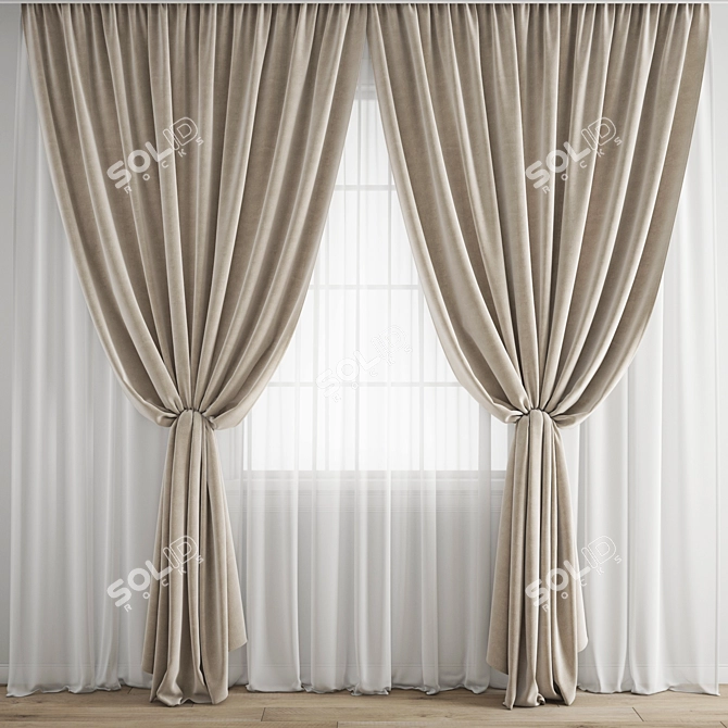 Title: Polygonal Curtain Model 3D model image 1