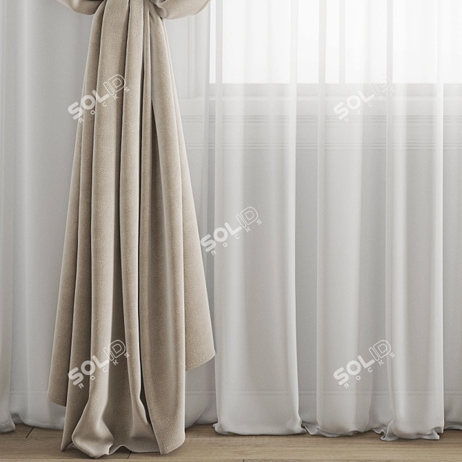 Title: Polygonal Curtain Model 3D model image 2