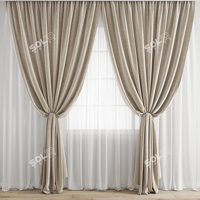 Title: Polygonal Curtain Model 3D model image 7