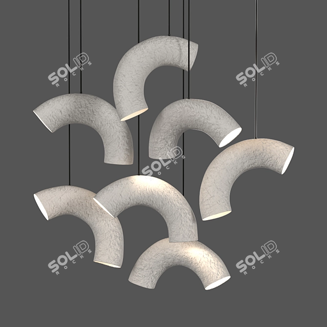 Eco Chic Paper Pendant Lamps 3D model image 1