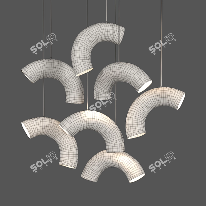 Eco Chic Paper Pendant Lamps 3D model image 2