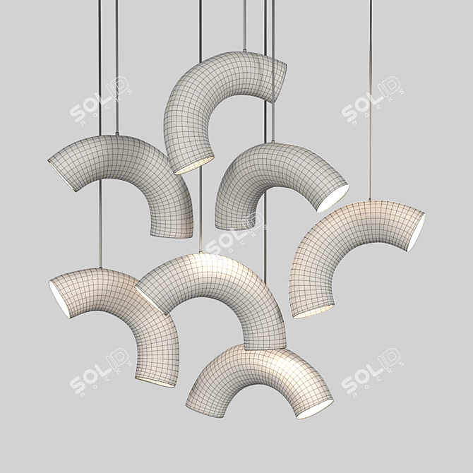 Eco Chic Paper Pendant Lamps 3D model image 5
