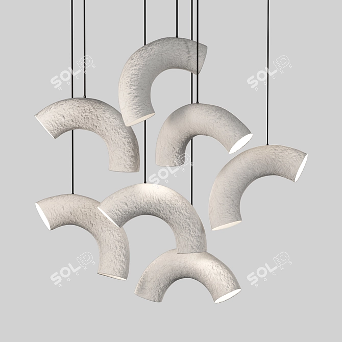 Eco Chic Paper Pendant Lamps 3D model image 6