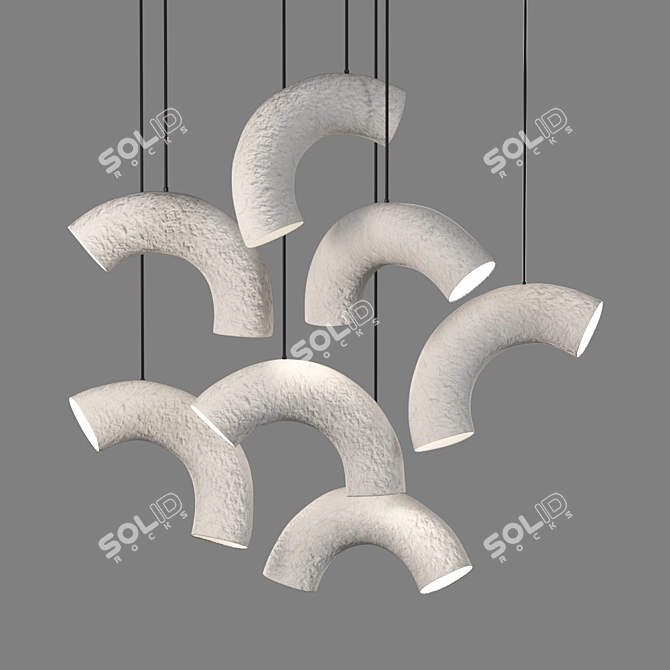 Eco Chic Paper Pendant Lamps 3D model image 7