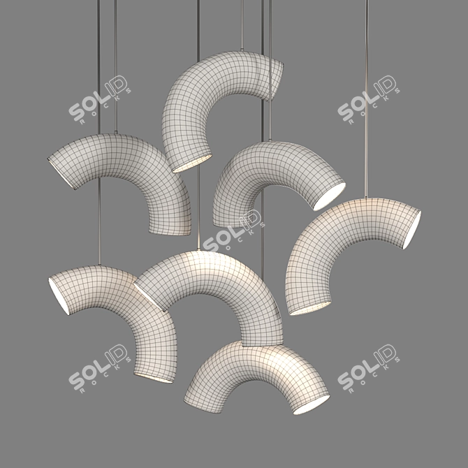 Eco Chic Paper Pendant Lamps 3D model image 8