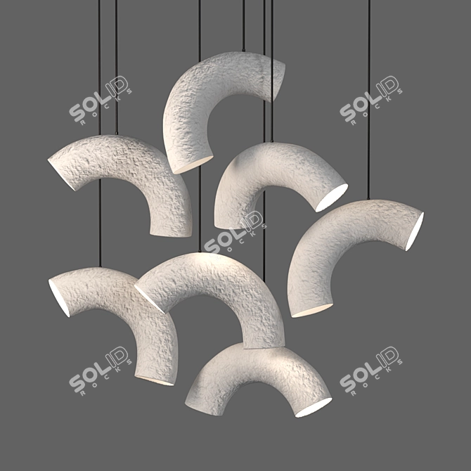 Eco Chic Paper Pendant Lamps 3D model image 9