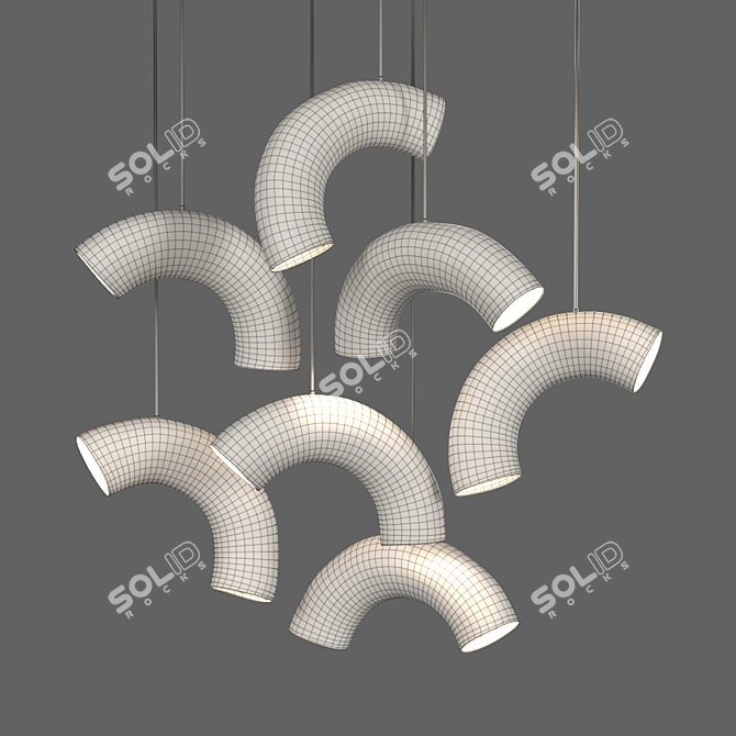 Eco Chic Paper Pendant Lamps 3D model image 10