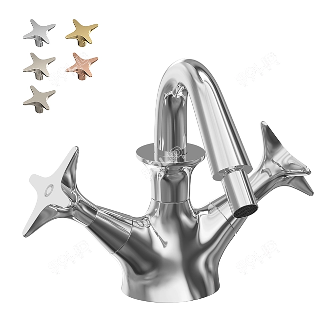 Title: Stella 130 Single-Hole Bidet Mixer 3D model image 1