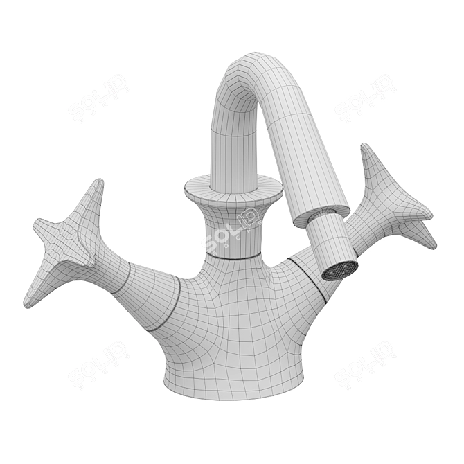 Title: Stella 130 Single-Hole Bidet Mixer 3D model image 3