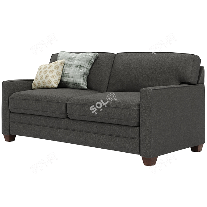 Minimalist Alexander Track Arm Sofa 3D model image 6