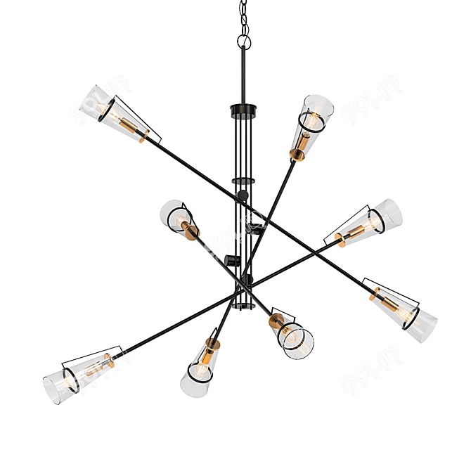 Elegant Cyan Pendant Lighting 3D model image 1