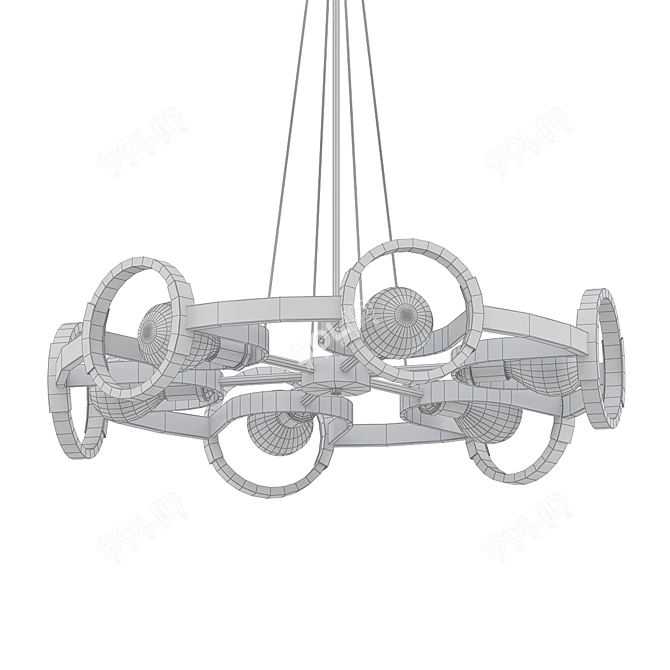 Amari Black-Gold Chandelier 3D model image 2