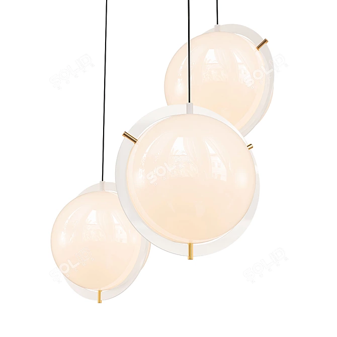 Sleek Shell Pendant Light 3D model image 1