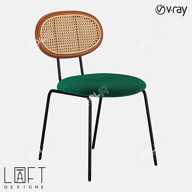 Modern Rattan Chair | LoftDesigne 3802 3D model image 3