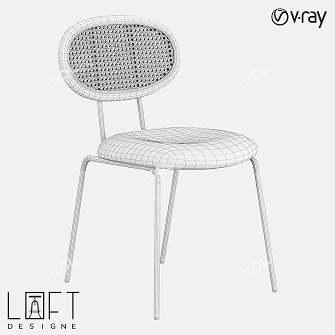 Modern Rattan Chair | LoftDesigne 3802 3D model image 4
