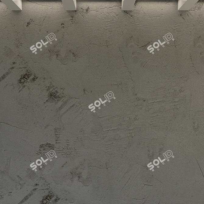 Vintage Concrete Plaster Wall 3D model image 3