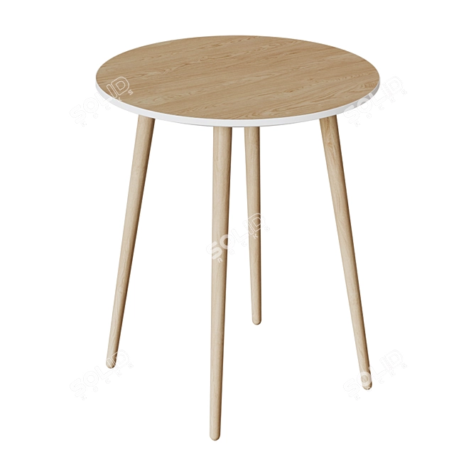 Satellite Round 70cm Veneer Table 3D model image 1