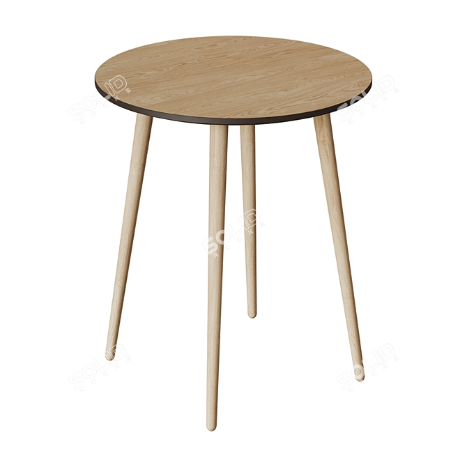 Satellite Round 70cm Veneer Table 3D model image 4